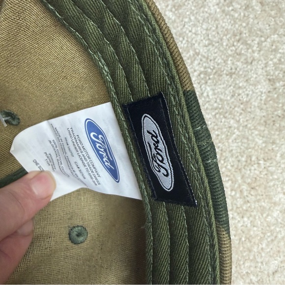 Built Ford Tough hat cap adjustable strap camo leather patch - Picture 8 of 10